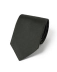 Deep Green Basket Solid Woven Silk Tie