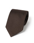 Espresso Brown Basket Solid Woven Silk Tie