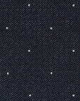 White Small Polka Dot Pattern Blue Grey Woven Silk Tie