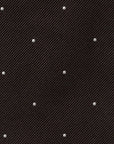 White Small Polka Dot Pattern Espresso Brown Woven Silk Tie