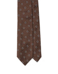 Small Double Circle Dot Pattern Chocolate Brown Woven Silk Tie