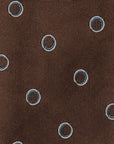 Small Double Circle Dot Pattern Chocolate Brown Woven Silk Tie