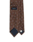 Small Double Circle Dot Pattern Chocolate Brown Woven Silk Tie