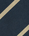 Champagne Gold Stripe Steel Blue Woven Silk Tie