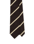 Champagne Gold Stripe Espresso Brown Woven Silk Tie