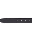 Black Grain Calf Leather Brushed Silver Belt