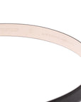 Mocha Brown Grain Calf Leather Brushed Silver Belt