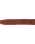 Cognac Brown Grain Calf Leather Brushed Silver Belt
