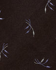 Leaf Motif Pattern Espresso Brown Woven Silk Tie