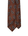 Classic Paisley Pattern Brick Brown Woven Silk Tie