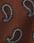 Classic Paisley Pattern Brick Brown Woven Silk Tie