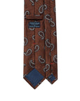 Classic Paisley Pattern Brick Brown Woven Silk Tie