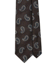 Classic Paisley Pattern Espresso Brown Woven Silk Tie