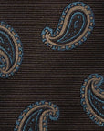 Classic Paisley Pattern Espresso Brown Woven Silk Tie