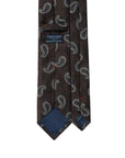 Classic Paisley Pattern Espresso Brown Woven Silk Tie