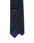 Brown Diamond Icon Pattern Dark Navy Woven Silk Tie