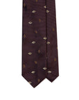 Brown Diamond Icon Pattern Deep Burgundy Woven Silk Tie