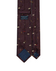 Brown Diamond Icon Pattern Deep Burgundy Woven Silk Tie