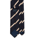 Franco Bassi Champagne Gold Satin Stripe Dark Navy Twill Woven Silk Tie