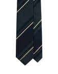 Franco Bassi Multi Stripe British Green & Dark Navy Woven Silk Tie