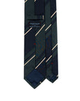 Franco Bassi Multi Stripe British Green & Dark Navy Woven Silk Tie