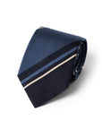 Franco Bassi Multi Stripe Dusty Blue & Dark Navy Woven Silk Tie