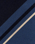 Franco Bassi Multi Stripe Dusty Blue & Dark Navy Woven Silk Tie