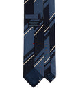 Franco Bassi Multi Stripe Dusty Blue & Dark Navy Woven Silk Tie