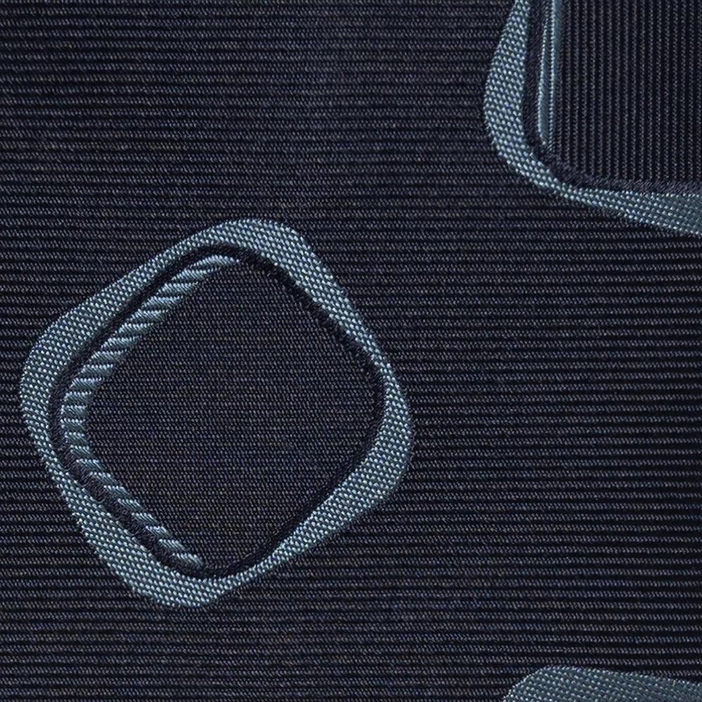 Square Motif Pattern Navy Woven Silk Tie