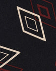 Double Diamond Pattern Black Red Beige Printed Silk Tie