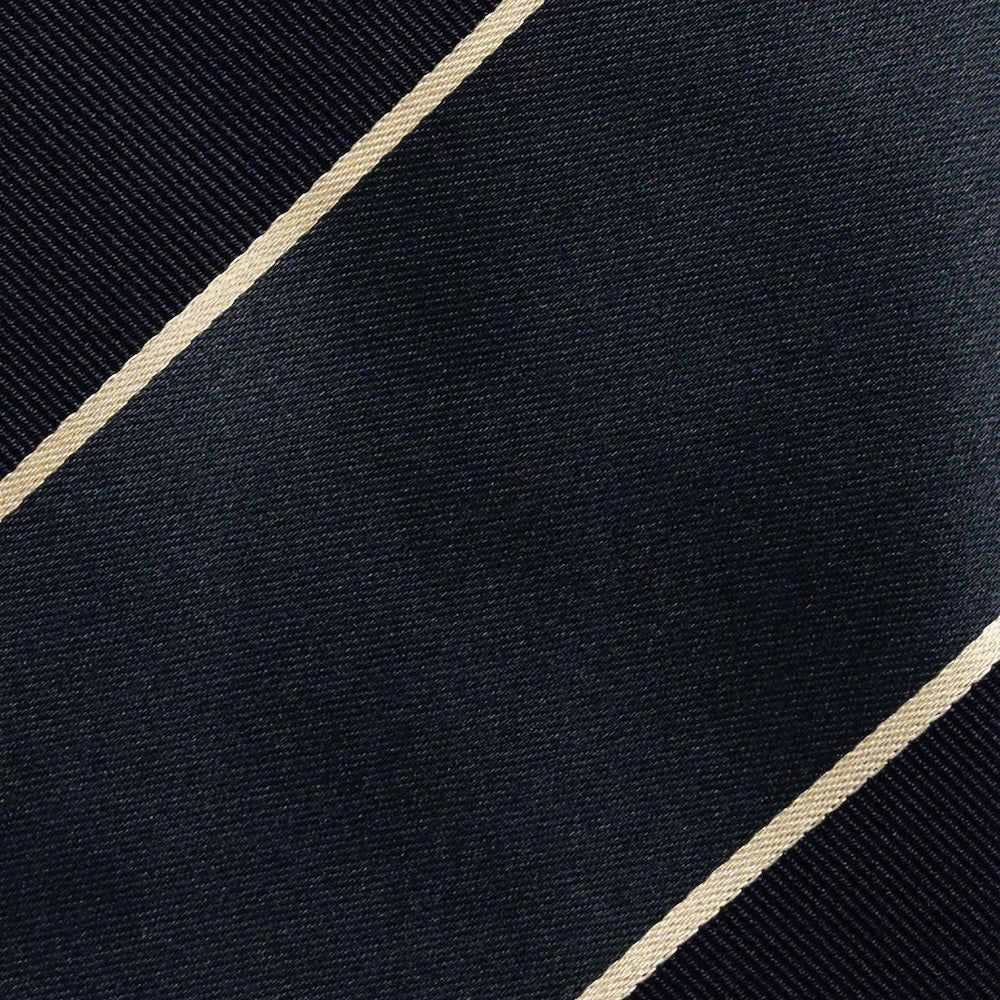 Mix Block Stripe Blue-Gray Satin Dark Navy Twill Woven Silk Tie