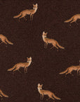 Kitsune Pattern Brown Printed Wool Tie