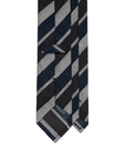 Espresso Brown & White Double Stripe Dark Navy Grenadine Silk Sfoderato Tie