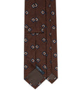 Navy Diamond Point Pattern Sienna Brown Woven Silk Tie