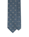 Cube Icon Pattern Slate Blue Woven Silk Tie