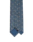 Cube Icon Pattern Slate Blue Woven Silk Tie
