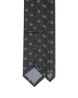 Cube Icon Pattern Charcoal Gray Woven Silk Tie