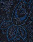 Full Paisley Pattern Navy Wool Silk Scarf
