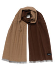 Two Tone Solid Brown & Camel Soft Silk Muffler