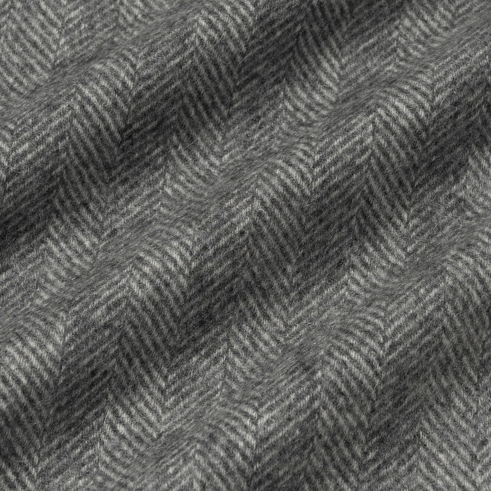 Middle Grey Herringbone Cashmere Scarf