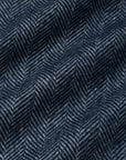 Navy Herringbone Cashmere Scarf