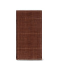 Maple Brown Check Pattern & Dark Brown Solid Double Face Wool Scarf