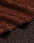 Maple Brown Check Pattern & Dark Brown Solid Double Face Wool Scarf