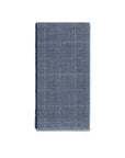 Cozy Blue Check Pattern & Navy Solid Double Face Wool Scarf