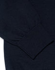 30 Gauge Super Fine Merino Wool High Gauge Navy Crew Neck Knit