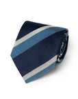 Como Silk Regimental Stripe Navy & Sky Blue Tie