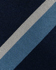 Como Silk Regimental Stripe Navy & Sky Blue Tie