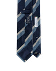 Como Silk Regimental Stripe Navy & Sky Blue Tie