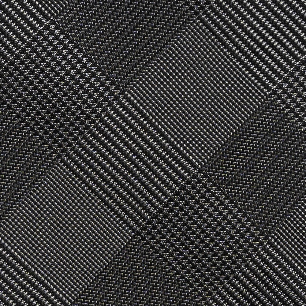 Como Silk Glen Check Pattern Charcoal Gray Tie