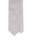 Como Silk Glen Check Pattern Silver White Tie